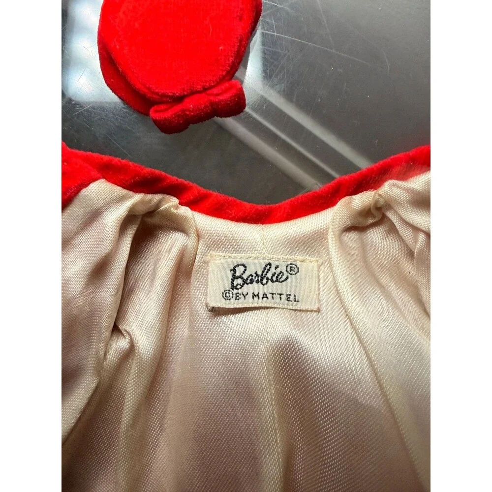 Vintage 1960s Barbie Tagged Red Fashion Outfit Lot Hat Purse Shoes Hanger #939